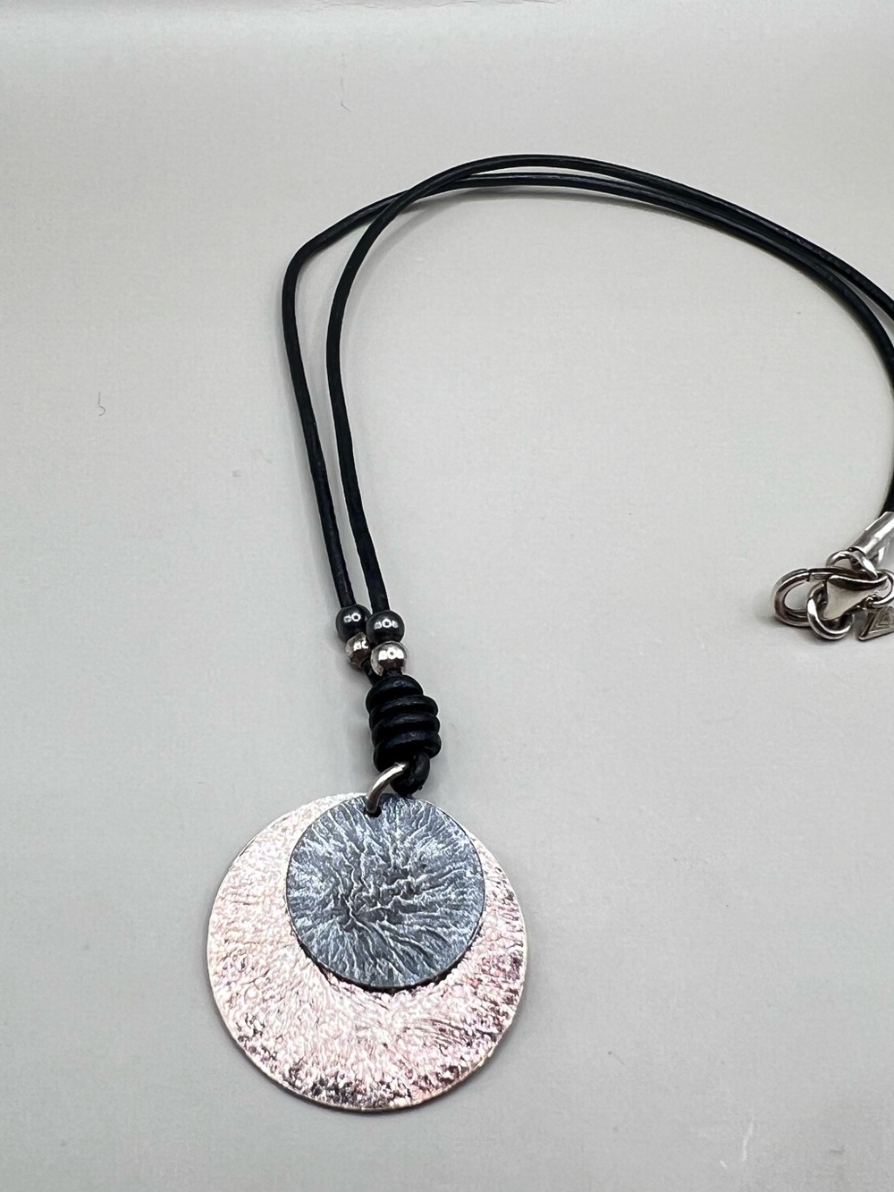 Silpada Brushed Oxidized Double Disc Necklace - Picture 2 of 7